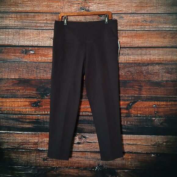 NWT Jones New York Pants 1X Brown Pull On Ponte Leggings Tummy Control Crop - Picture 2 of 8